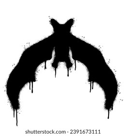 Spray Painted Graffiti Bat silhouette Icon Sprayed isolated with a white background.