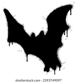 Spray Painted Graffiti Bat silhouette Icon Sprayed isolated with a white background.