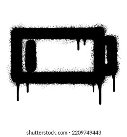 Spray Painted Graffiti battery Charging icon Sprayed isolated with a white background. graffiti Battery icon with over spray in black over white. Vector illustration.