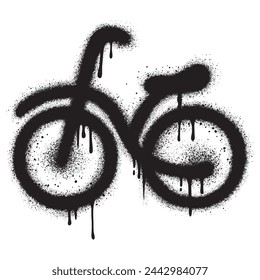 Spray Painted Graffiti bicycle isolated with a white background. Vector design street art. EPS 10.