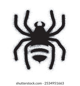 Spray painted graffiti black spider sign painted in black on white. Spider Symbol. isolated on white background. vector illustration

