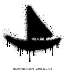Spray Painted Graffiti boat icon Sprayed isolated with a white background.