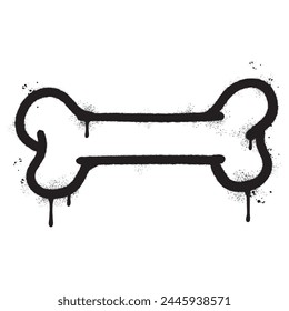 Spray Painted Graffiti bone icon Sprayed isolated with a white background.