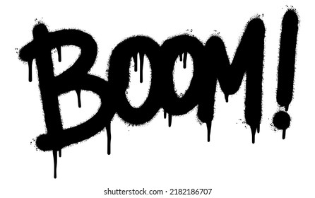 Spray Painted Graffiti Boom Word Sprayed isolated with a white background. Sprayed graffiti font boom. Vector illustration.