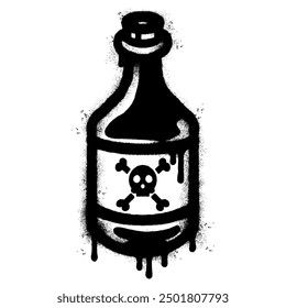 Spray Painted Graffiti Bottle of poison or poisonous chemical toxin icon isolated on white background.