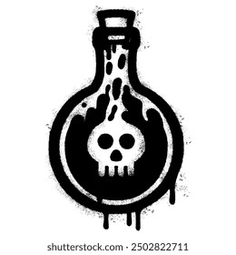 Spray Painted Graffiti Bottle of poison or poisonous chemical toxin icon isolated on white background.