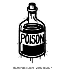 Spray Painted Graffiti Bottle of poison or poisonous chemical toxin icon isolated on white background.