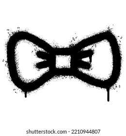 Spray Painted Graffiti Bow tie icon Sprayed isolated with a white background. graffiti Bow tie symbol with over spray in black over white. Vector illustration.