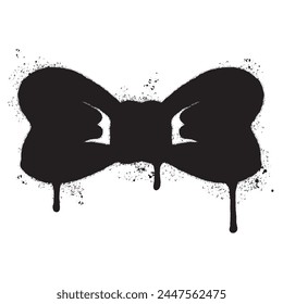 Spray Painted Graffiti Bow tie icon Sprayed isolated with a white background. svg