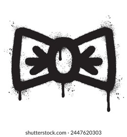 Spray Painted Graffiti Bow tie icon Sprayed isolated with a white background.