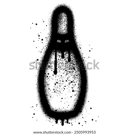 Spray Painted Graffiti Bowling icon  Sprayed isolated with a white background.