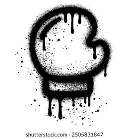 Spray Painted Graffiti boxing gloves icon Sprayed isolated with a white background.