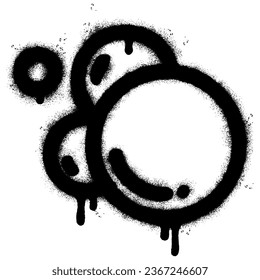 Spray Painted Graffiti bubble icon Sprayed isolated with a white background. graffiti bubble symbol with over spray in black over white.