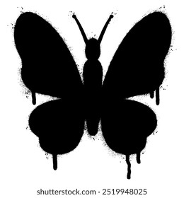 Spray Painted Graffiti butterfly icon Sprayed isolated with a white background.