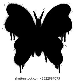 Spray Painted Graffiti butterfly icon Sprayed isolated with a white background.