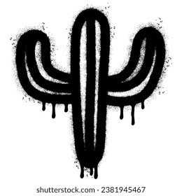 Spray Painted Graffiti cactus icon Sprayed isolated with a white background.