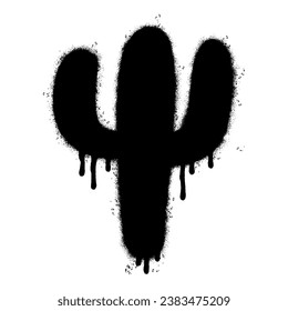 Spray Painted Graffiti cactus icon Sprayed isolated with a white background.