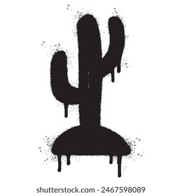 Spray Painted Graffiti cactus icon Sprayed isolated with a white background.