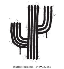 Spray Painted Graffiti cactus icon Sprayed isolated with a white background.
