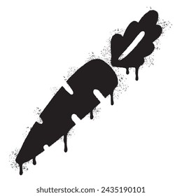 Spray Painted Graffiti carrot icon Sprayed isolated with a white background.