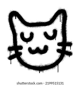 Spray Painted Graffiti Cat icon isolated on white background. vector illustration.