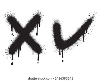 Spray Painted Graffiti Check marks Sprayed isolated with a white background.Vector illustration.