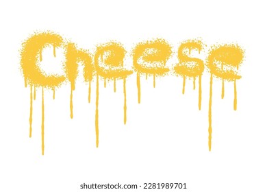 Spray Painted Graffiti Cheese Word Sprayed isolated with a white background