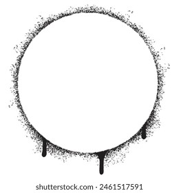 Spray Painted Graffiti Circle icon Sprayed isolated with a white background. graffiti Round symbol with over spray in black over white.