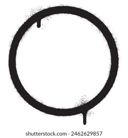 Spray Painted Graffiti Circle icon Sprayed isolated with a white background. graffiti Round symbol with over spray in black over white.