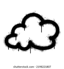 Spray Painted Graffiti cloud icon Sprayed isolated with a white background. graffiti cloud icon with over spray in black over white. Vector illustration.