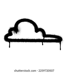 Spray Painted Graffiti cloud icon Sprayed isolated with a white background. graffiti cloud icon with over spray in black over white.
