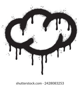 Spray Painted Graffiti cloud icon Sprayed isolated with a white background. graffiti cloud icon with over spray in black over white. Vector illustration.