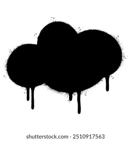 Spray Painted Graffiti cloud icon Sprayed isolated with a white background.
