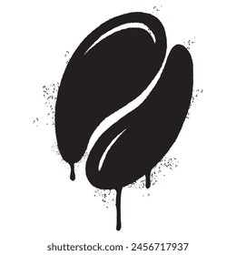 Spray Painted Graffiti coffee bean icon Sprayed isolated with a white background.