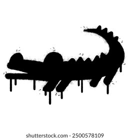 Spray Painted Graffiti crocodile icon isolated on white background.