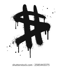 Spray painted graffiti currency in black over white. Drops of sprayed dollar icon. isolated on white background. vector illustration