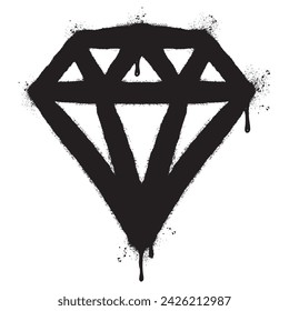 Spray Painted Graffiti diamond Sprayed isolated with a white background. vector illustration.