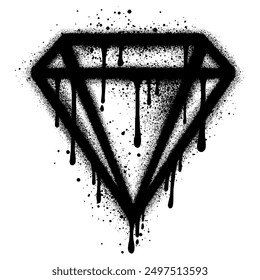 Spray Painted Graffiti diamond Sprayed isolated with a white background.
