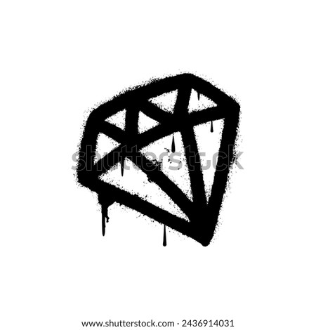 Spray Painted Graffiti spray diamonds isolated on white background.