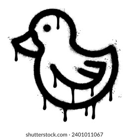 Spray Painted Graffiti duck icon Sprayed isolated with a white background. Vector illustration.