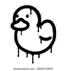 Spray Painted Graffiti duck icon Sprayed isolated with a white background. Vector illustration.