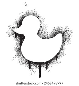 Spray Painted Graffiti duck icon Sprayed isolated with a white background.