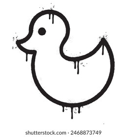 Spray Painted Graffiti duck icon Sprayed isolated with a white background.