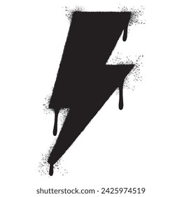 Spray Painted Graffiti electric lightning bolt symbol Sprayed isolated with a white background.