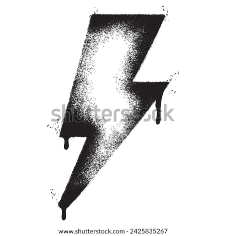 Spray Painted Graffiti electric lightning bolt symbol Sprayed isolated with a white background.
