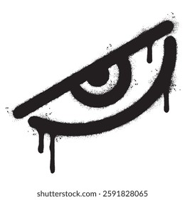 Spray Painted Graffiti eye icon isolated on white background. vector illustration.