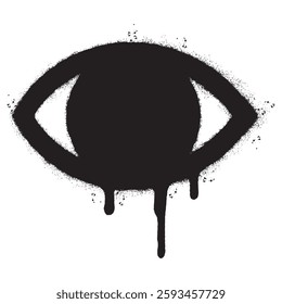 Spray Painted Graffiti eye icon isolated on white background. vector illustration.