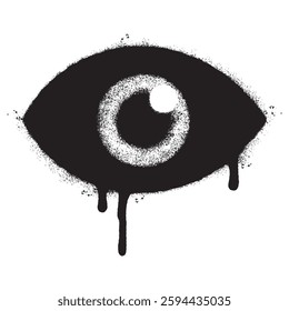 Spray Painted Graffiti eye icon isolated on white background. vector illustration.