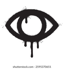 Spray Painted Graffiti eye icon isolated on white background. vector illustration.