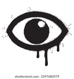 Spray Painted Graffiti eye icon isolated on white background. vector illustration.